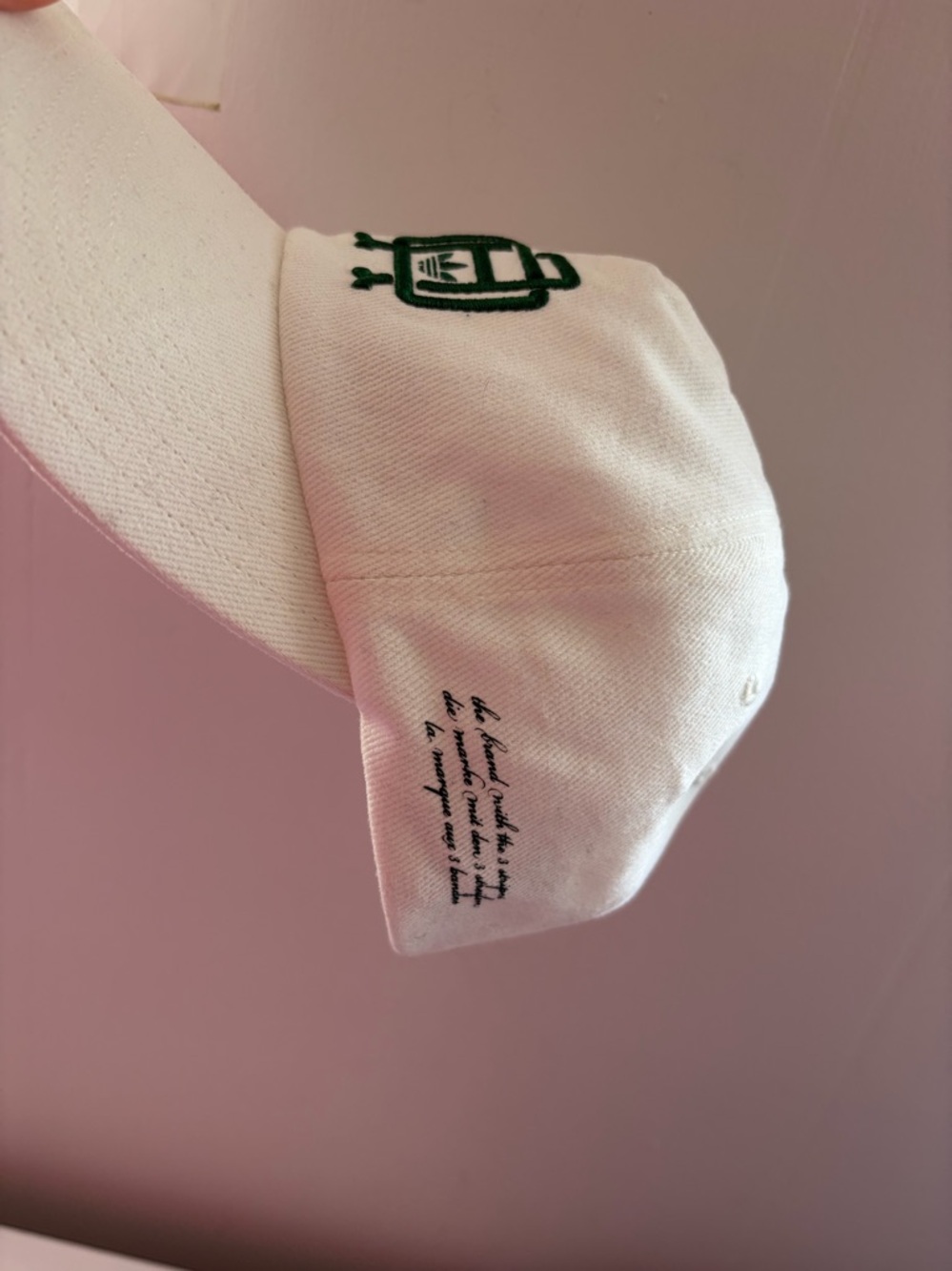 adidas White Cap with Green Trefoil and Gray Trim